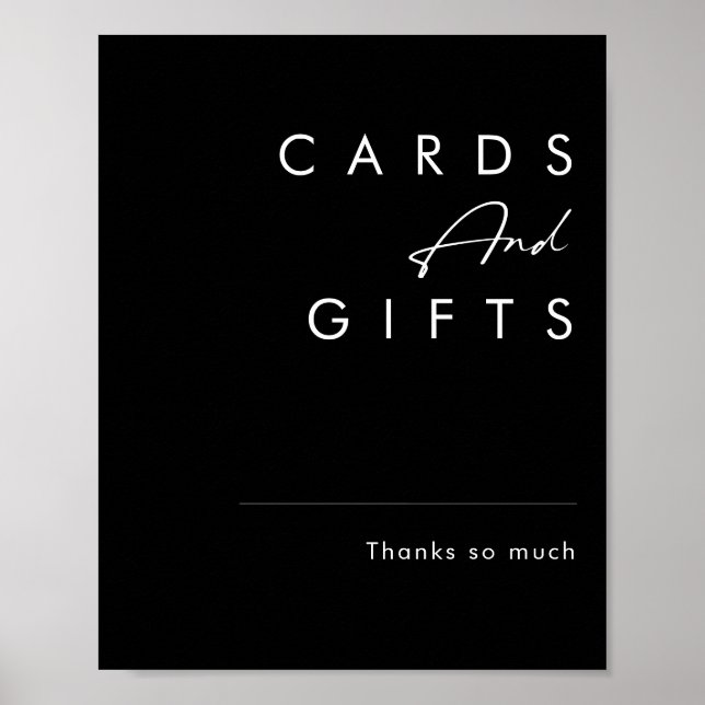 Póster Minimalista moderno | Rótulo de tarjetas y regalos (Frente)