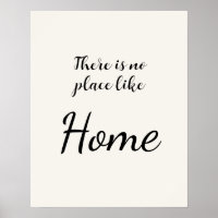 Minimalista No Hay Lugar Como Hogar Blanco