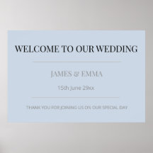 Minimalista pancarta de boda horizontal azul oscur
