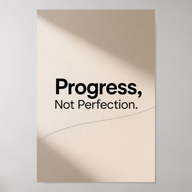 Póster Minimalista Progreso No Perfección Motivacional (Frente)