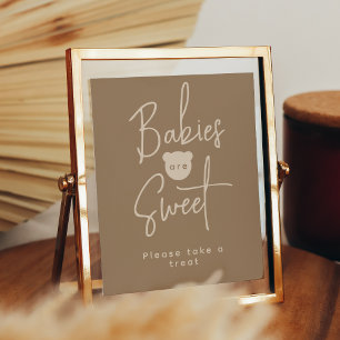 Póster Minimalista simple y moderno Bear Baby Shower dulc
