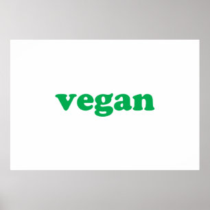 Póster Minimalista tipografía moderna verde vegan
