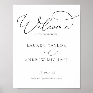 Póster Minimalistas blancos y negros bienvenidos a nuestr