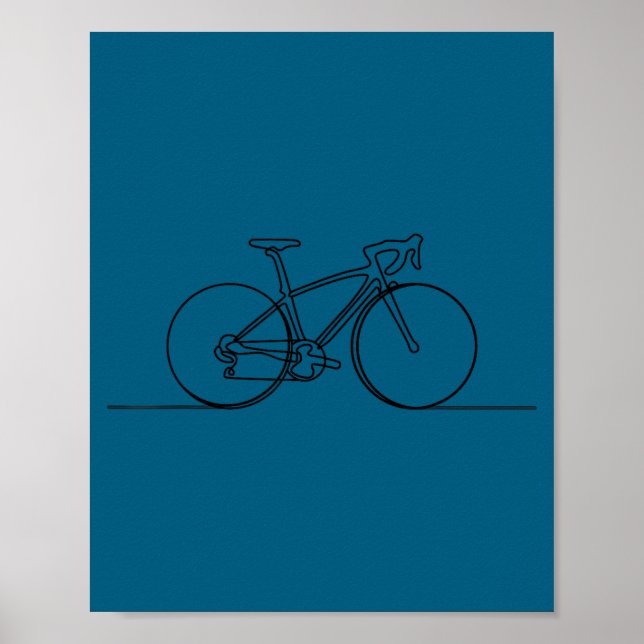 Póster Minimalistic Bicycle Cycling,bike Rider Mountainbi (Frente)