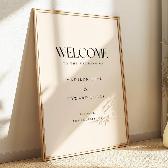 Póster Minimalistic Ivory Bold Typography Wedding Welcome (Subido por el creador)