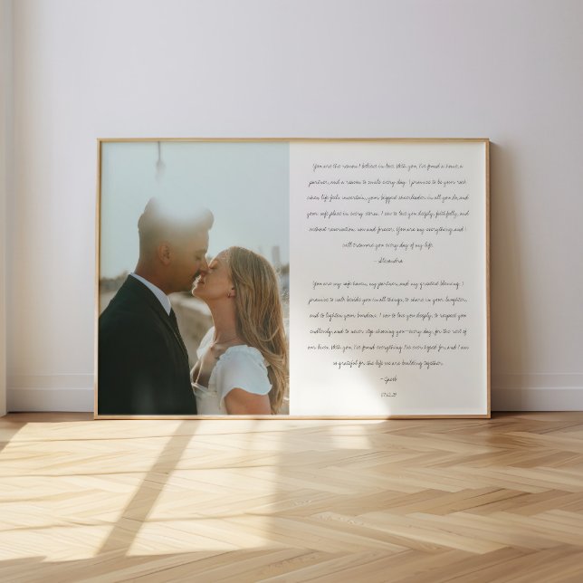 Póster Minimalistic Modern Wedding Vows Script Photo (Subido por el creador)