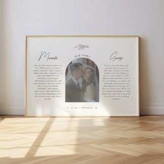 Póster Minimalistic Script Wedding Vows w/ Photo Arch