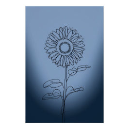 Póster minimalistic sunflower