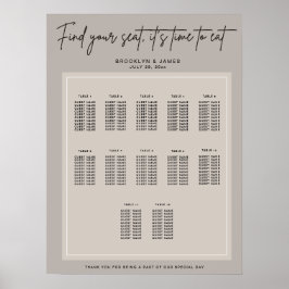Póster Mínimo Buscar La Tabla De Asientos Del Boda Del As