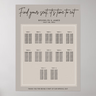 Póster Mínimo Buscar La Tabla De Asientos Del Boda Del As