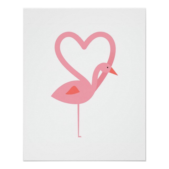 Póster Mínimo Cuello Corazón de Flamenco (Anverso)