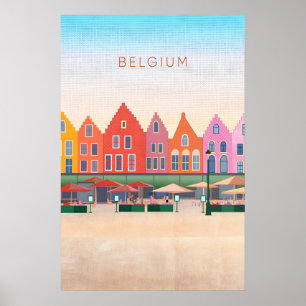 Póster Mínimo de Viaje a Bélgica