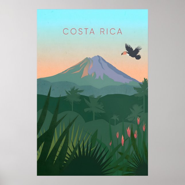 Póster Mínimo de Viaje a Costa Rica (Frente)