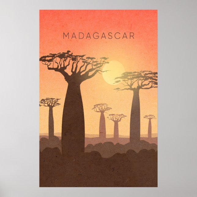 Póster Mínimo de Viaje a Madagascar (Frente)