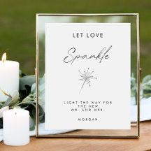 Mínimo Dejar Amor Esparkle Rótulo Boda Mesa Rótulo
