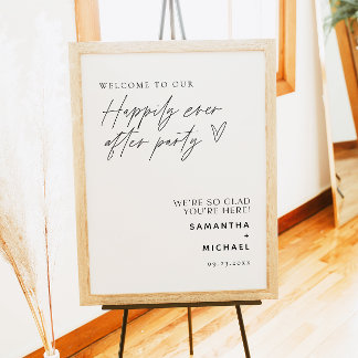 Póster Mínimo Feliz Nunca Después De La Bienvenida Del Fi