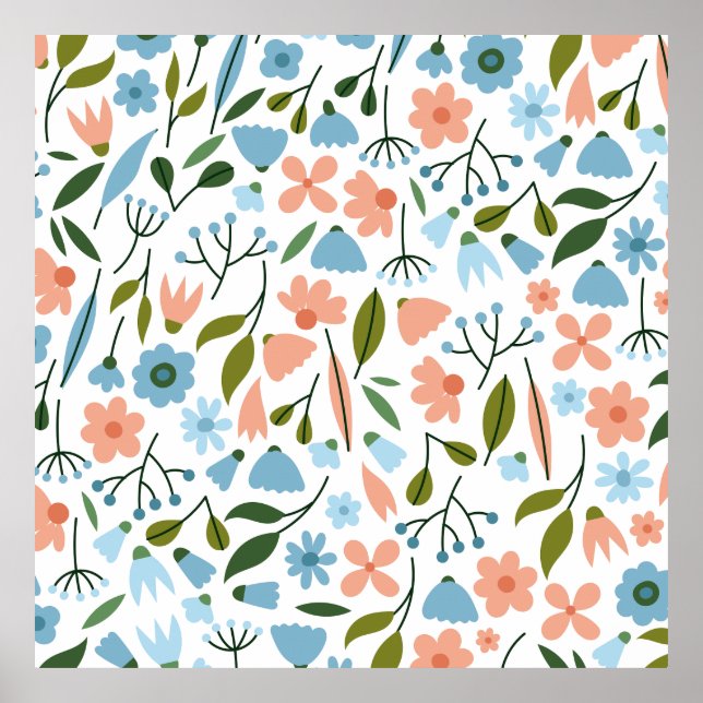 Póster Mínimo Primavera Floral (Frente)