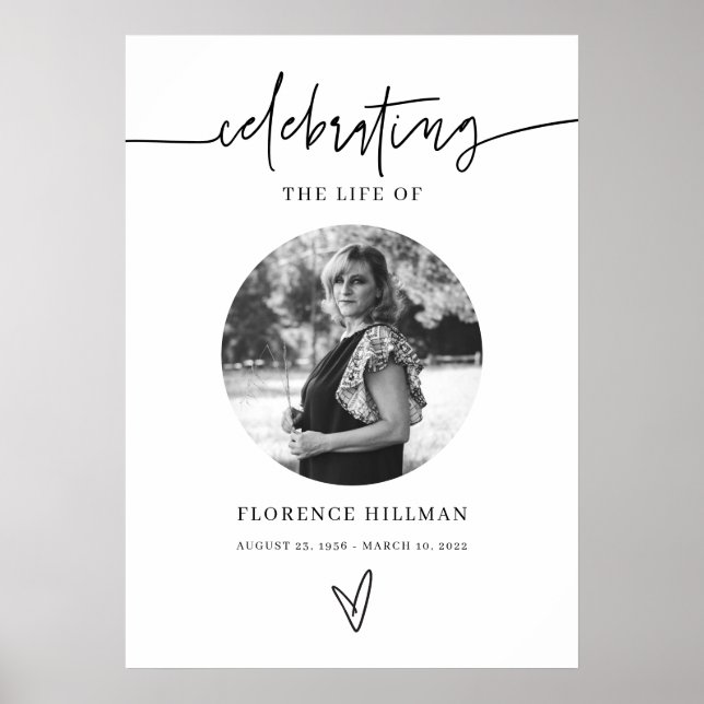 Póster Mínimo Rótulo de celebración de la vida en el fune (Frente)