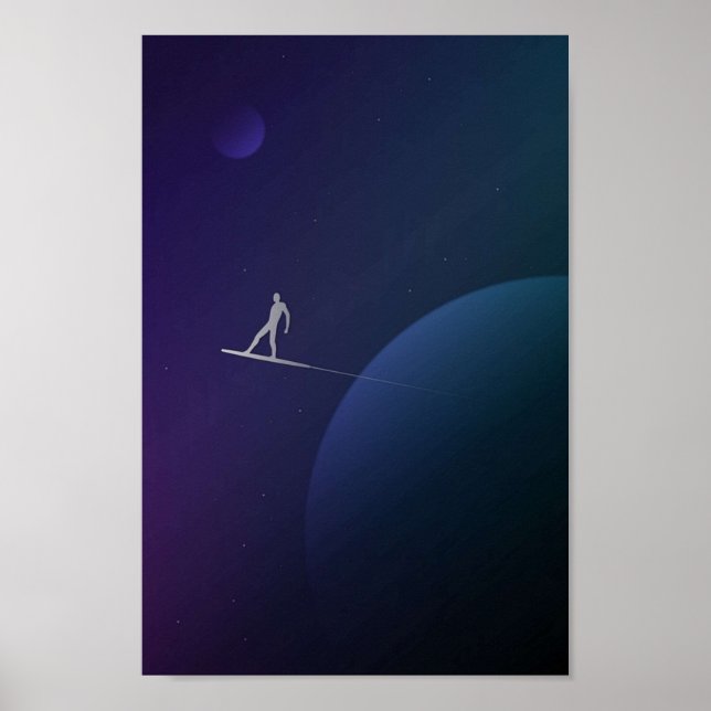Póster Mínimo surfista plateado (Frente)