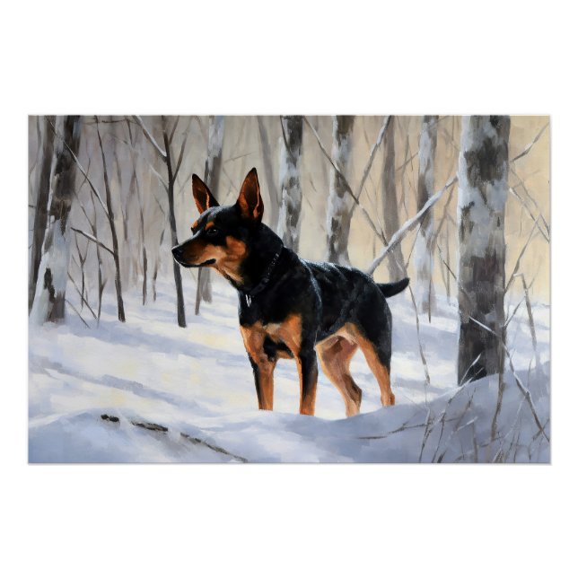Póster Ministra Pinscher deja que nieva a Navidades (Anverso)