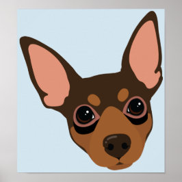 Póster Ministra Pinscher Min Pin Dog Portrait Poster