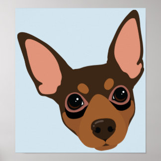 Póster Ministra Pinscher Min Pin Dog Portrait Poster