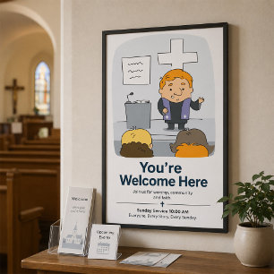 Póster Ministro predicando a la congregación