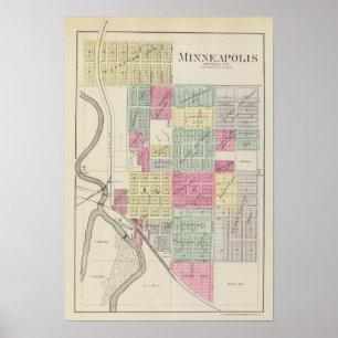 Póster Minneapolis, el condado de Ottawa, Kansas