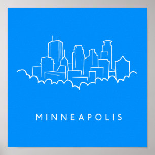 Póster Minneapolis, línea aérea de Minnesota
