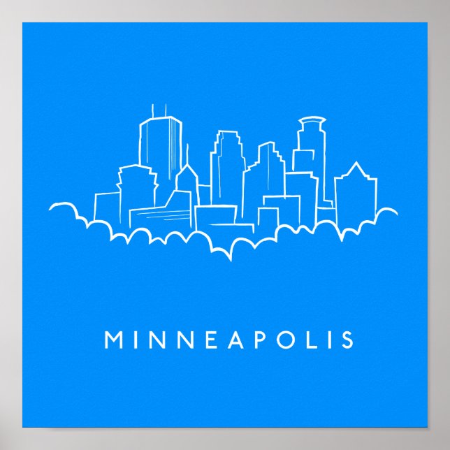 Póster Minneapolis, línea aérea de Minnesota (Frente)