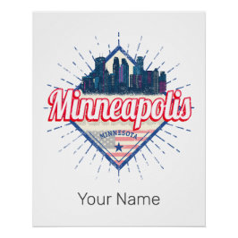 Póster Minneapolis Minnesota Estados Unidos Skyline