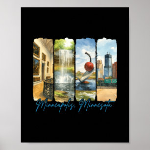 Póster Minneapolis Minnesota Viaje Viaje Pincelada S