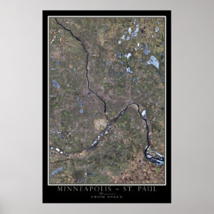 Póster Minneapolis - Poster Satélite St Paul Minnesota