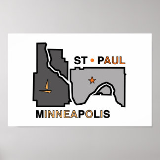 Póster Minneapolis St. Paul Twin City Love