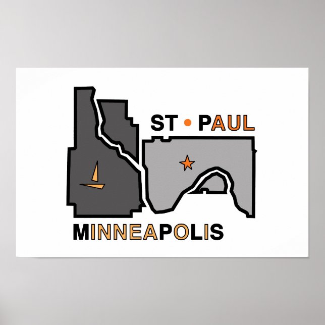 Póster Minneapolis St. Paul Twin City Love (Frente)