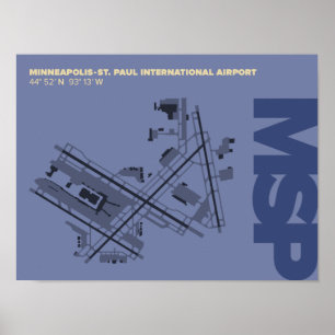 Póster Minneapolis-St. Poster del diagrama del aeropuerto