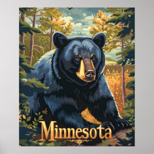 Póster Minnesota Black Bear