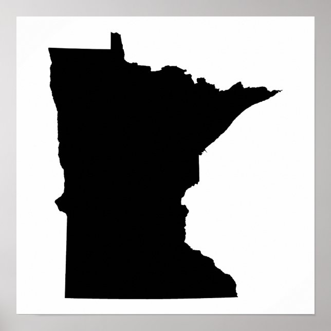 Póster Minnesota en blanco y negro (Frente)