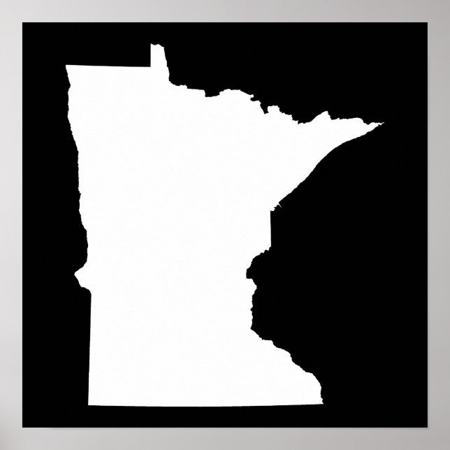 Póster Minnesota en blanco y negro (Frente)