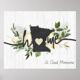 Póster Minnesota Estado Personalizado Tu Ciudad Hogar Rús