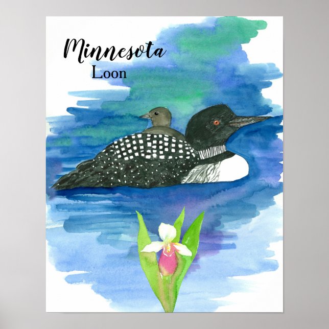 Póster Minnesota Leche Frecuente Bebé Agua para Aves (Frente)