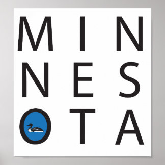 Póster Minnesota moderna con un globo