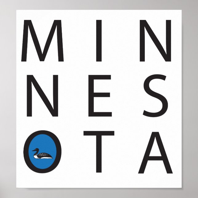 Póster Minnesota moderna con un globo (Frente)