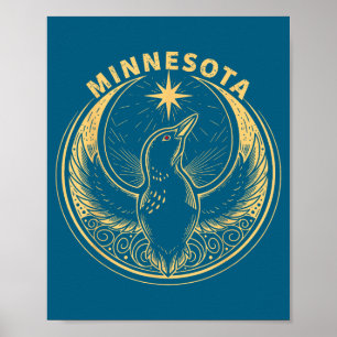 Póster Minnesota rebel loon nueva bandera del estado de m