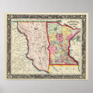 Póster Minnesota Y Dacotah
