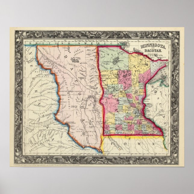 Póster Minnesota Y Dacotah (Frente)