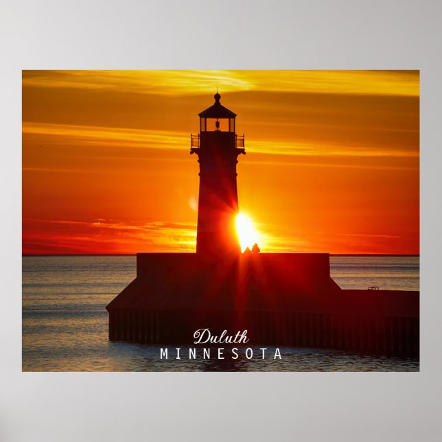 Póster Minnesota's Lighthouse and Sunrise (Frente)