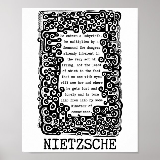 Póster Minotauro de conciencia citado por Nietzsche (Frente)