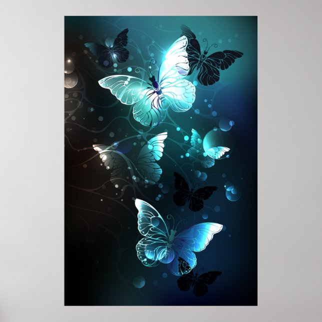 Póster Mint Night Butterflies (Frente)