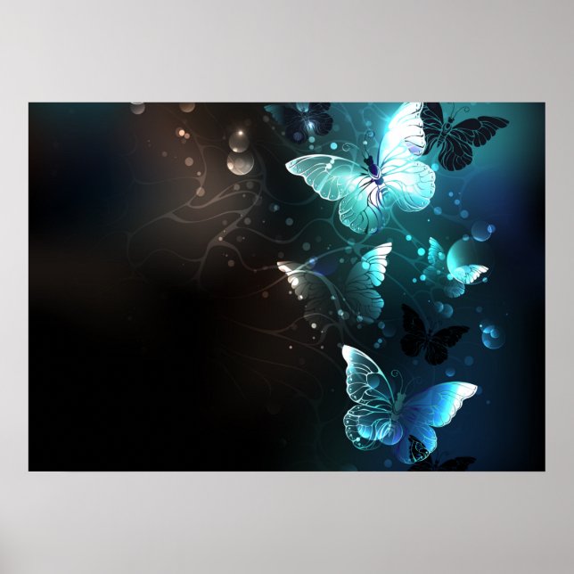 Póster Mint Night Butterflies (Frente)